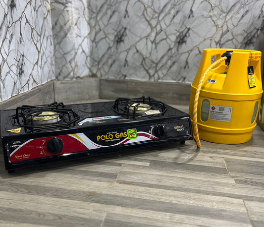 DOUBLE STOVE with 5KG BURHAN fiber cylinder complete package