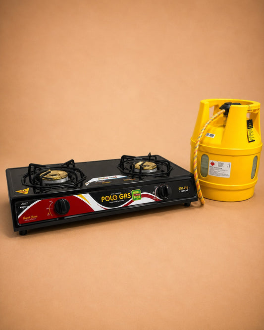 DOUBLE STOVE with 5KG BURHAN fiber cylinder complete package