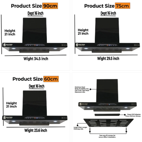 BUILTRON T  shape kitchen hood