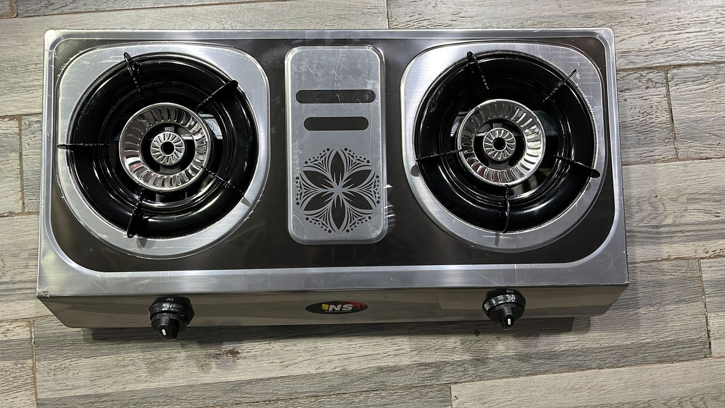 DOUBLE STOVE with 10KG fiber cylinder complete package