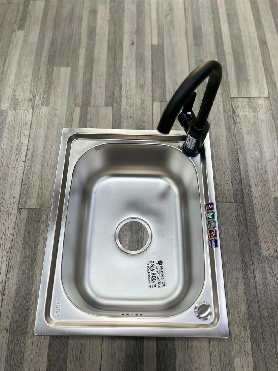 Kitchen sink machine made (without basin tap)