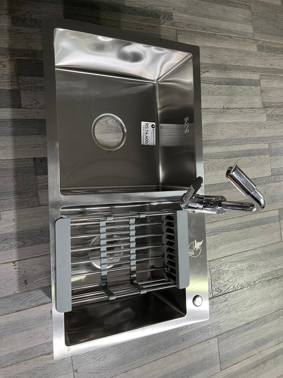 Hand made double sink (imported) without basin tap