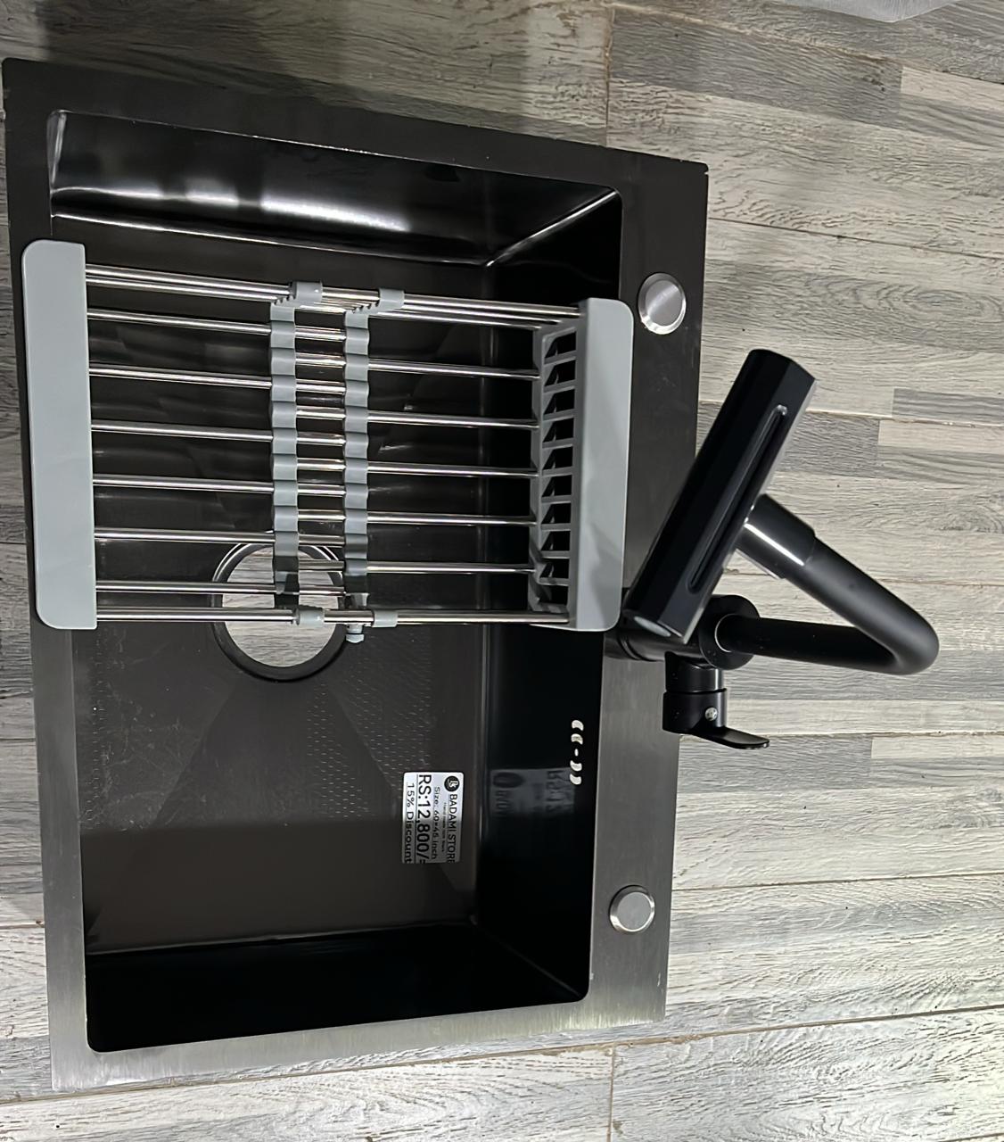 Kitchen sink imported black (without basin tape)