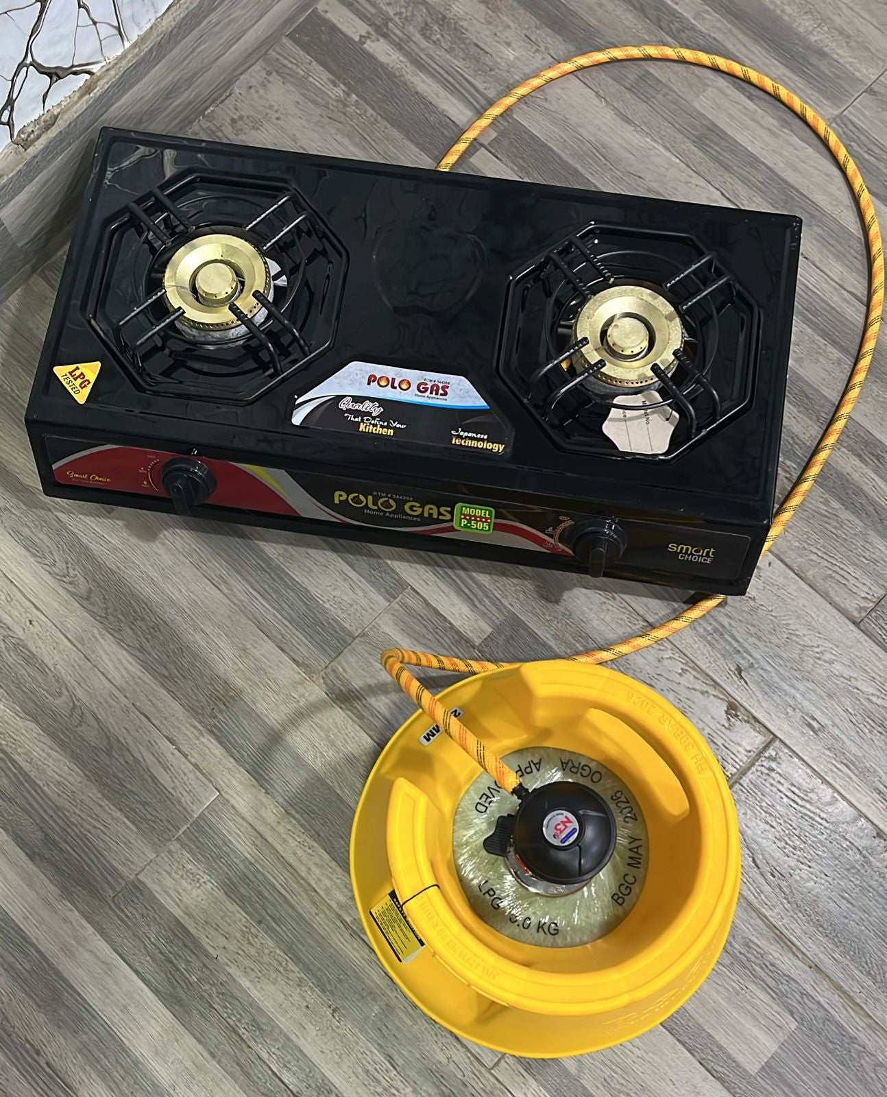 DOUBLE STOVE with 5KG BURHAN fiber cylinder complete package