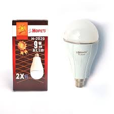 HOPE’S LED Rechargeable 9 Watt Bulb With Double Battery