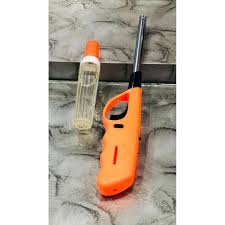 Flame Lighter for Gas Stove Kitchen Lighter BBQ Lighter Electronic Gas Refillable Stove Candle Camping Picnic Lighter