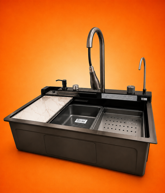 Premium Multifunction Nano Kitchen Sink Hande Made Black