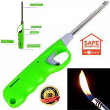 Flame Lighter for Gas Stove Kitchen Lighter BBQ Lighter Electronic Gas Refillable Stove Candle Camping Picnic Lighter