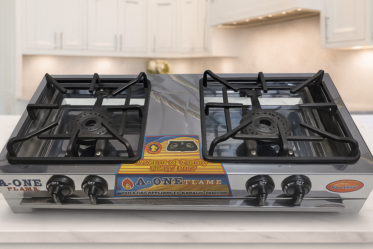 Twin Twin Heavy Duty Gas Stove | 2 Jumbo Burners Model: 300